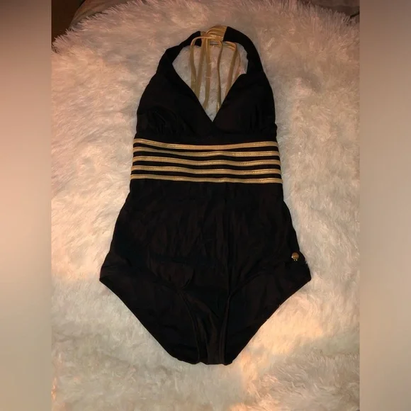 VENUS Lascana Black and Gold One-Piece Swimsuit - Picture 5 of 13
